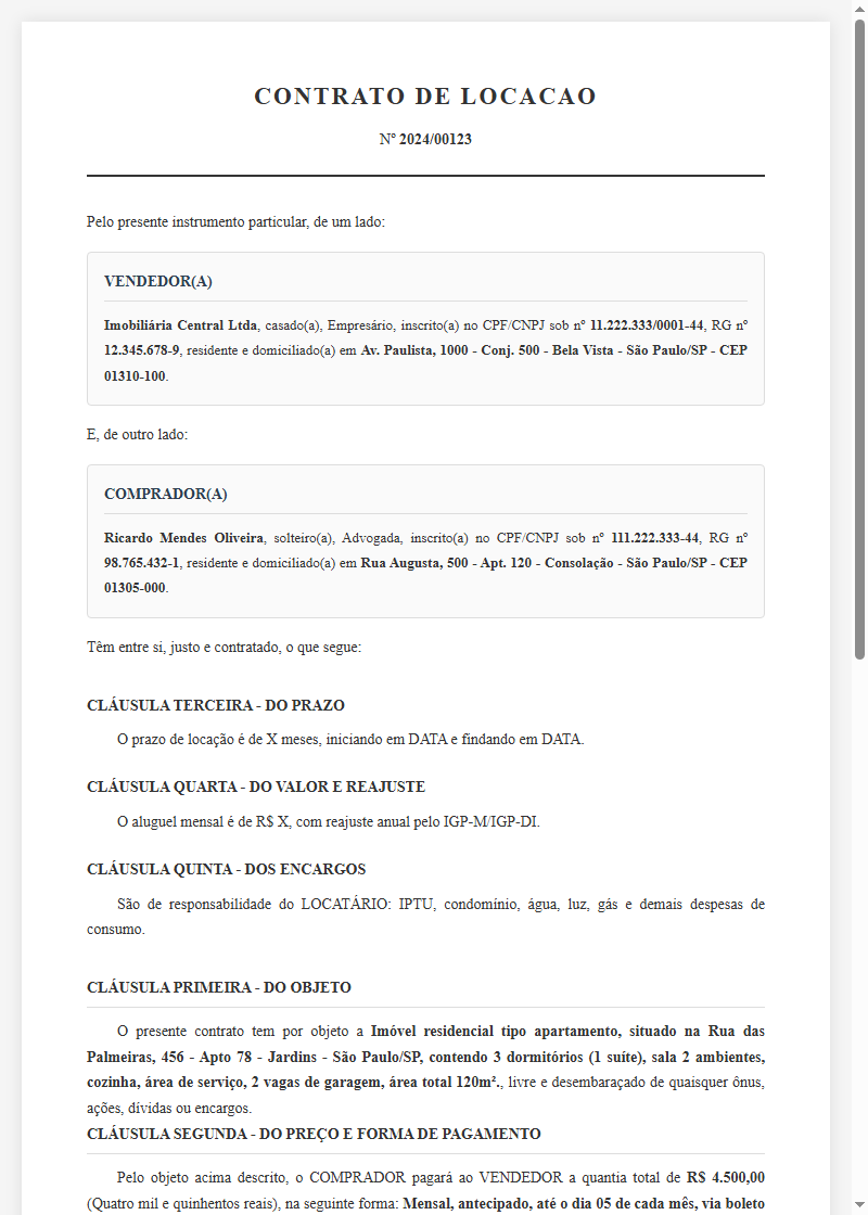 Locação Residencial/Comercial